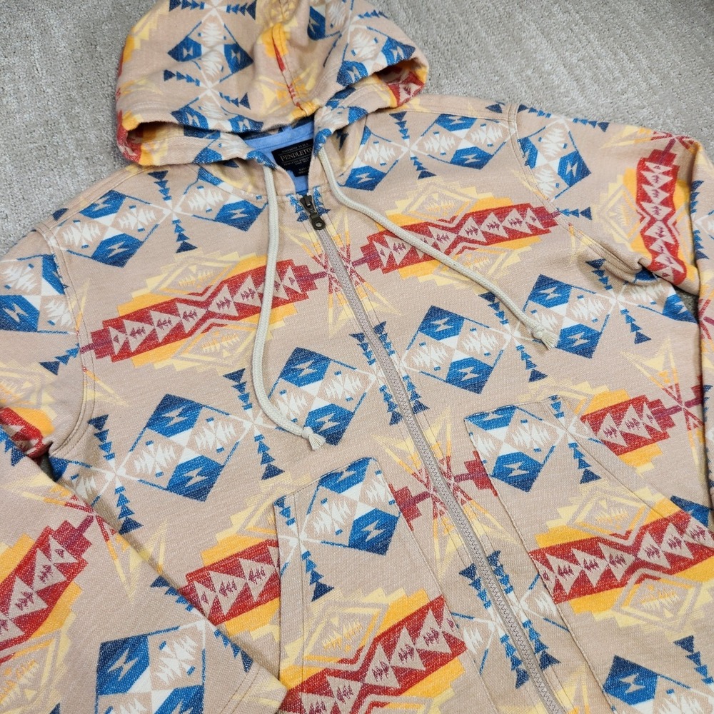 Pendleton Jacket Women Medium Oversized‎ Aztec Chamois Cotton Blanket Hoodie